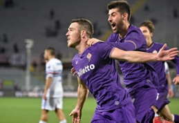 "Fiorentina" Italijos taurėje palaužė "Sampdoria", "Milan" sutriuškino "Hellas" (VIDEO)