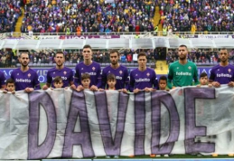 Pirmos rungtynės be kapitono: "Fiorentina" įveikė "Benevento", o mačas buvo sustabdytos pagerbti D. Astori (VIDEO)