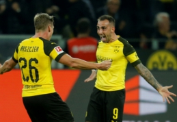 Keturis įvarčius per mažiau nei pusvalandį įmušusi "Borussia" įspūdingai sugrįžo rungtynėse su "Bayer"