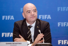 G. Infantino: "Bendras 2022-ųjų pasaulio čempionatas galėtų grąžinti taiką Artimuosiuose rytuose"