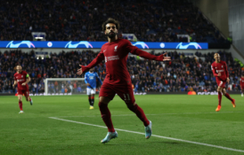 M. Salah per 5 min. pelnė „hat-tricką“, o „Liverpool“ išvykoje pervažiavo „Rangers“ ekipą