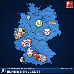 Kito sezono Bundeslygos klubų žemėlapis