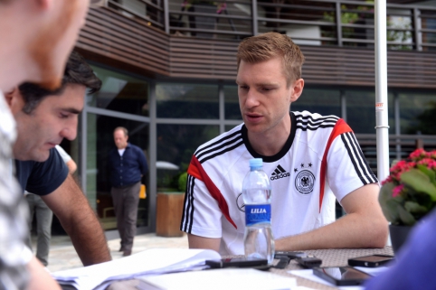 Vokietijos rinktinės žaidėjai bendravo su žiniasklaida
