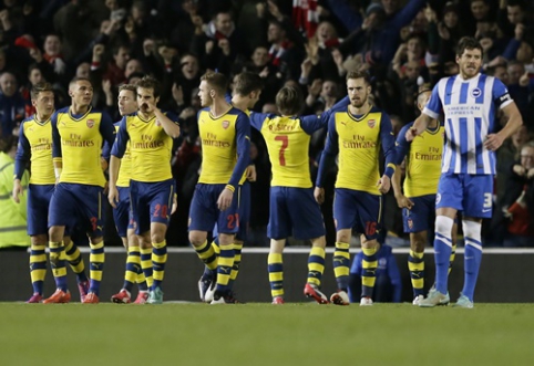 "Arsenal" išvykoje palaužė "Brighton" ir pateko į FA taurės aštuntfinalį (VIDEO)