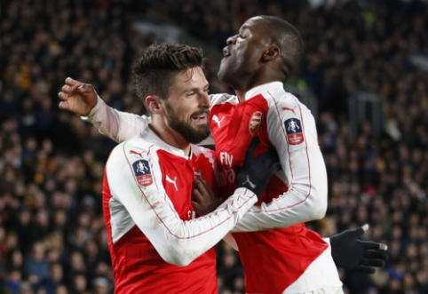 Tris priverstinius keitimus atlikęs "Arsenal" sutriuškino "Hull" ir žengė į FA taurės ketvirtfinalį (VIDEO)