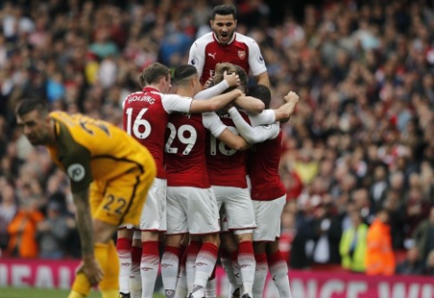 "Arsenal" įveikė "Brighton" ir pasivijo "Chelsea", "Everton" pralaimėjo "Burnley" (VIDEO)