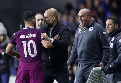 Nusivylęs S.Aguero įsivėlė į konfliktą su "Wigan" fanu (VIDEO)