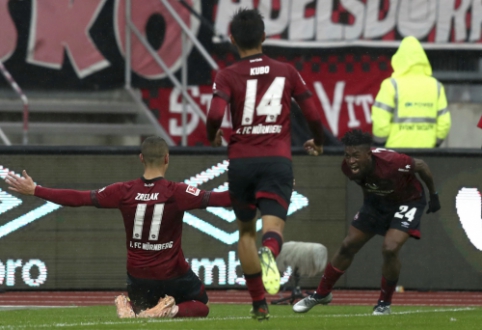 "Nurnberg" bando kilti iš "Bundesliga" lentelės dugno, iškovotas taškas prieš "Eintracht"