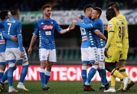 "Napoli" iš "Serie A" eliminavo "Chievo" ekipą, "Inter" susitvarkė su "Frosinone"