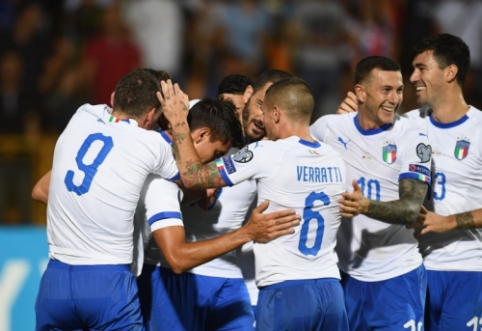 Italija pasiekė penktą pergalę Europos čempionato atrankoje