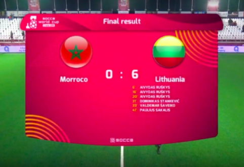 Mažojo futbolo rinktinė sutriuškino Maroko komandą