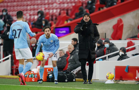 J. Guardiola: „Man Utd“ vis dar gali triumfuoti „Premier“ lygoje 