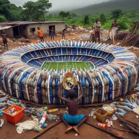 Konge iš butelių pastatytas „Santiago Bernabeu“ stadionas